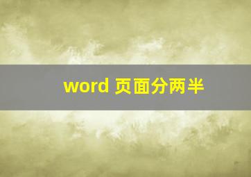 word 页面分两半